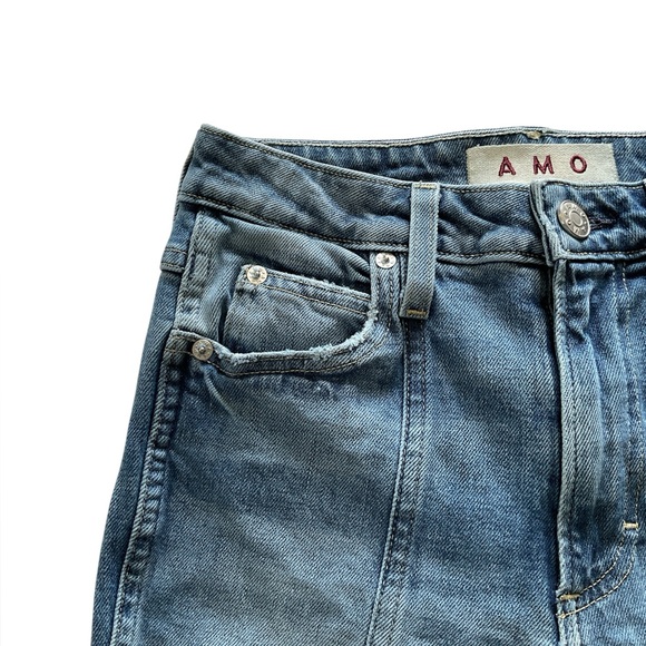 AMO Seamed Chelsea High Rise Slim Fit Long Denim Jeans Deeply, size 25 - Picture 8 of 14